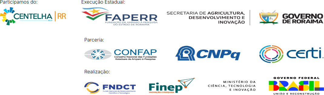 Selo do Programa Centelha - FAPERR e Finep