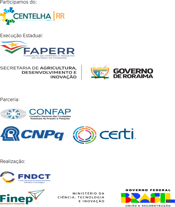 Selo do Programa Centelha - FAPERR e Finep